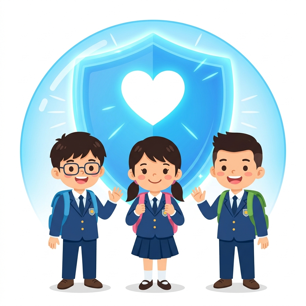 Học sinh và Khiên bảo vệ